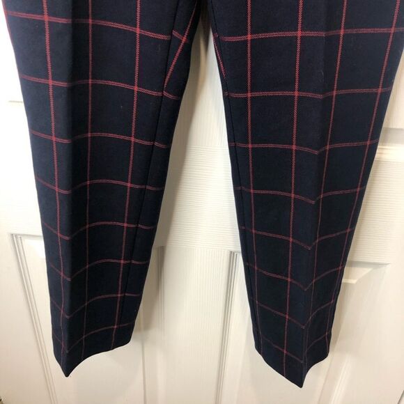 Ann Taylor navy blue with red striped slacks pants, size 8 - Picture 5 of 12